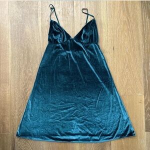 Teal Velvet Night Gown